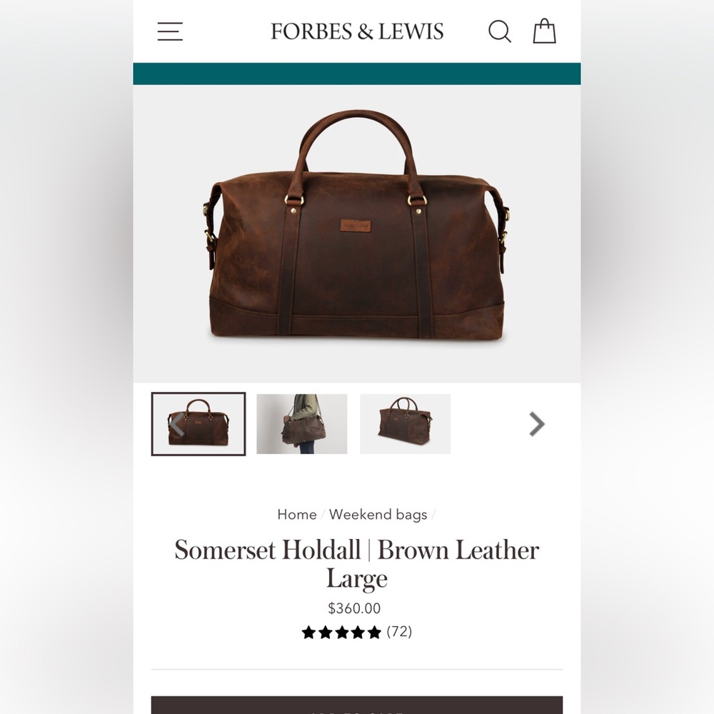 Leather Weekender - image 1